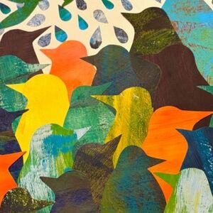 Original author signed collage artwork